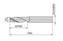 Ceratizit W.KF.3,0/6,0.25°.Z1.L/R.HA.K15 Single Flute Cutter 50611036 (0769497)