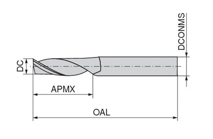 Ceratizit W.KF.3,0/3,0.25°.Z1.L/R.HA.K12 CoreLine - Single Flute Cutters - 50611030 (0769494)
