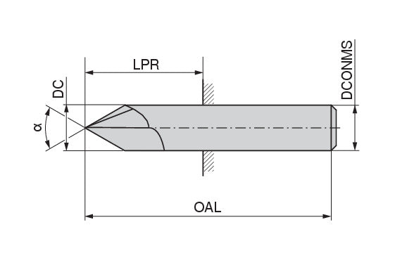 Ceratizit ^SL.N.EF.10,0.90°.Z5.HA.60 K30 SilverLine - NC deburring Cutter - 5056410000 (0769468)