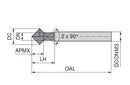 Ceratizit N.EF.3,0.0°.Z4.HA TI1000 NC Front And Rear Chamfer Milling Cutter 52159030 (0770362)