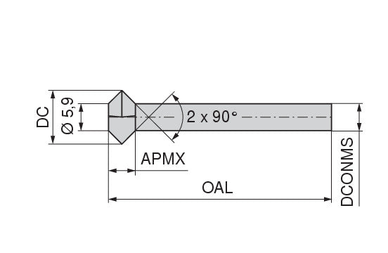 Ceratizit N.EF.12,0.0°.Z4.HA SOLID CARBIDE NC DEBURRING CUTTER 5215812000 (0728415)