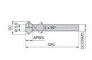 Ceratizit N.EF.8,0.0°.Z4.HA NC Front And Rear Chamfer Milling Cutter 52158080 (0770359)