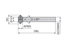 Ceratizit N.EF.8,0.0°.Z4.HA TI1000 NC Front And Rear Chamfer Milling Cutter 52159080 (0770366)