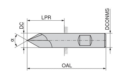 Ceratizit N.EF.12,0.60°.Z4.HB CoreLine - NC deburring Cutter - 52150120 (0770327)
