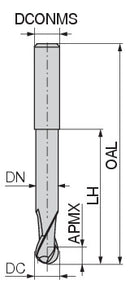 Ceratizit W.RD.10,0.30°.Z2.HA.L Ball Nosed Cutter 52718100 (0770968)