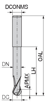 Ceratizit W.RD.12,0.30°.Z2.HA.L Ball Nosed Cutter 52718120 (0770969)