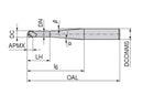 Ceratizit N.RD.2,0/6,0.30°.Z2.HA.EL Ball Nosed Cutter 52320020 (0764934)