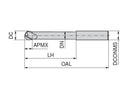 Ceratizit N.RD.12,0/12,0.30°.Z2.HA.EL Ball Nosed Cutter 52320120 (0764945)