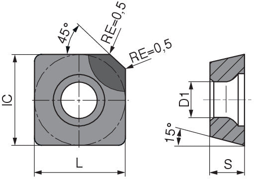 Ceratizit SDHW 1204AEFN_A4 CTDPS30 CoreLine - PDC Milling indexable Insert - 51900100 (0757760)