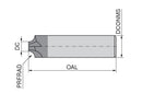Ceratizit N.VR.1,5.0°.Z4.HA TI1000 Quarter-round Profile Milling cutter, Concave 52249015 (0764918)