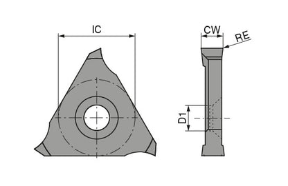 Ceratizit TXL 161702 CWX500 CoreLine - Carbide Milling indexable Insert - TX-L 50382217 (0769423)