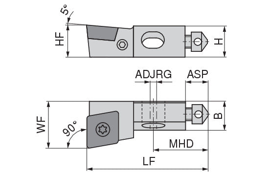 Ceratizit SHORT CLAMP HOLDER UKS10-CP09T3 90R CoreLine Clamping 90° CP.. 6283412090 (0756318)