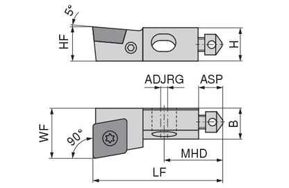 Ceratizit SHORT CLAMP HOLDER UKS10-CP09T3 90R CoreLine Clamping 90° CP.. 6283412090 (0756318)