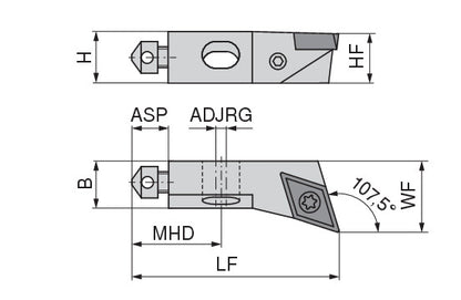 Ceratizit SHORT CLAMP HOLDER UKS10-8C1-107-L CoreLine Clamping 107.5° DO.T 6283520276 (0756301)