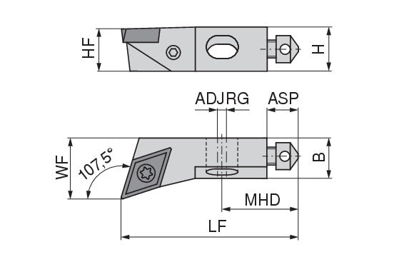 Ceratizit SHORT CLAMP HOLDER UKS16-8C2-107R CoreLine Clamping 107.5° DO.T 6283510376 (0756314)