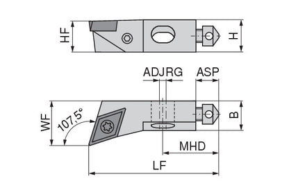 Ceratizit SHORT CLAMP HOLDER UKS16-8C2-107R CoreLine Clamping 107.5° DO.T 6283510376 (0756314)