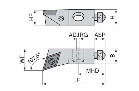 Ceratizit SHORT CLAMP HOLDER UKS16-8C2-107R CoreLine Clamping 107.5° DO.T 6283510376 (0756314) [SKU:6283510376]