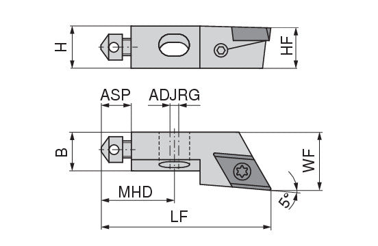 Ceratizit SHORT CLAMP HOLDER UKS10-8C1-5-L CoreLine Clamping 5° DO.T 6283520205 (0756305)