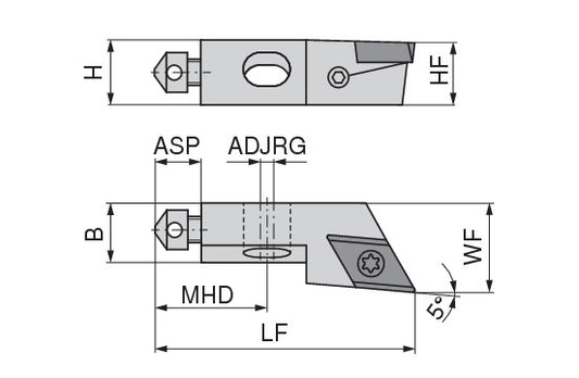 Ceratizit SHORT CLAMP HOLDER UKS10-8C1-5-L CoreLine Clamping 5° DO.T 6283520205 (0756305) [SKU:6283520205]