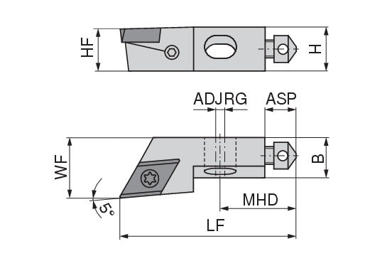 Ceratizit SHORT CLAMP HOLDER UKS8-8C1-5R CoreLine Clamping 5° DO.T 6283510205 (0756316)