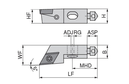 Ceratizit SHORT CLAMP HOLDER UKS8-8C1-5R CoreLine Clamping 5° DO.T 6283510205 (0756316)