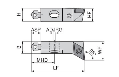 Ceratizit SHORT CLAMP HOLDER UKS10-8C1-95-L CoreLine Clamping 95° DO.T 6283520295 (0756303)