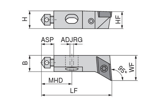 Ceratizit SHORT CLAMP HOLDER UKS10-8C1-95-L CoreLine Clamping 95° DO.T 6283520295 (0756303) [SKU:6283520295]