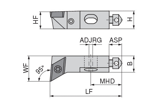 Ceratizit SHORT CLAMP HOLDER UKS8-8C1-95-R CoreLine Clamping 95° DO.T 6283510295 (0756315)