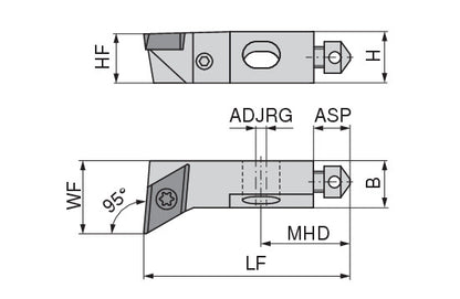 Ceratizit SHORT CLAMP HOLDER UKS8-8C1-95-R CoreLine Clamping 95° DO.T 6283510295 (0756315)
