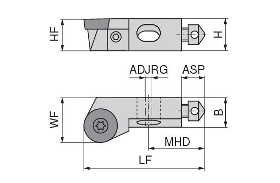 Ceratizit SHORT CLAMP HOLDER UKS6-705-RD-R KOMET MicroKom Short Clamping Holder 0° RCMT 6283610100 (0756319)