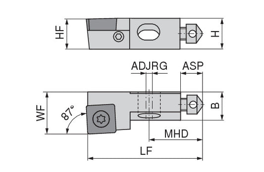 Ceratizit SHORT CLAMP HOLDER UKS10-SOEX 0904 87R CoreLine Clamping 87° 6283712287 (0756322) [SKU:6283712287]
