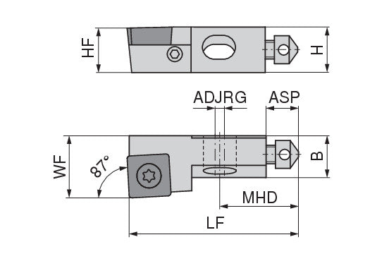 Ceratizit SHORT CLAMP HOLDER UKS10-SOEX 0904 87R KOMET MicroKom Short Clamping Holder 87° 6283712287 (0756322)