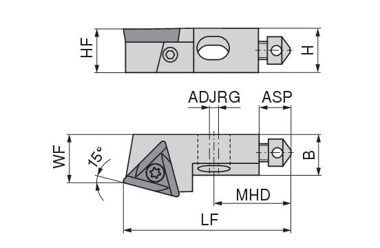 Ceratizit SHORT CLAMP HOLDER UKS8-804-15R CoreLine Clamping 15° TO.X 6283711015 (0756313)
