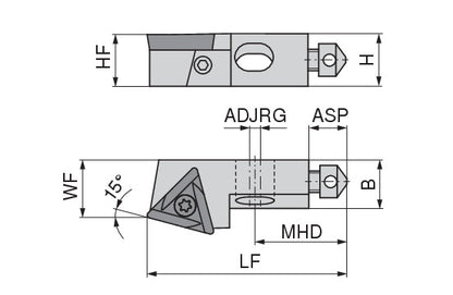 Ceratizit SHORT CLAMP HOLDER UKS8-804-15R CoreLine Clamping 15° TO.X 6283711015 (0756313)
