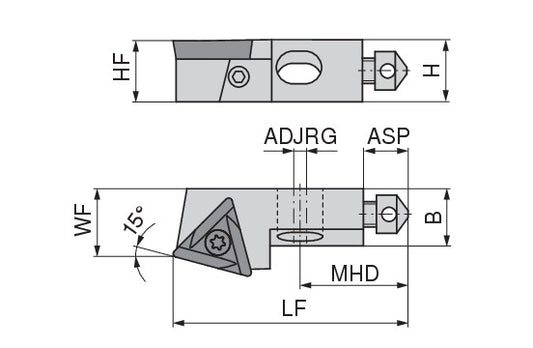 Ceratizit SHORT CLAMP HOLDER UKS8-804-15R CoreLine Clamping 15° TO.X 6283711015 (0756313) [SKU:6283711015]