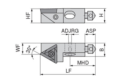 Ceratizit SHORT CLAMP HOLDER UKS8-804-30R CoreLine Clamping 30° TO.X 6283711030 (0756312)