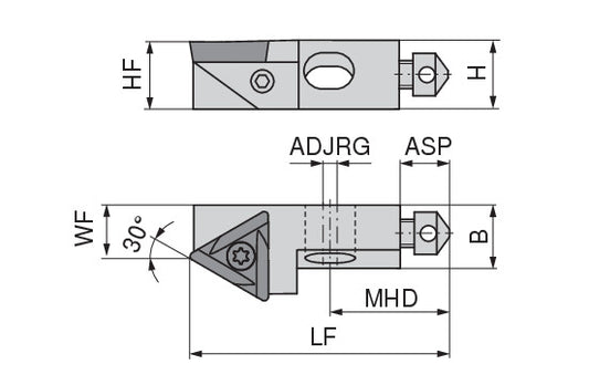 Ceratizit SHORT CLAMP HOLDER UKS8-804-30R CoreLine Clamping 30° TO.X 6283711030 (0756312) [SKU:6283711030]
