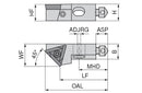 Ceratizit SHORT CLAMP HOLDER UKS6-803-45R CoreLine Clamping 45° TO.X 6283710945 (0756310)