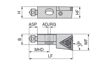 Ceratizit SHORT CLAMP HOLDER UKS8-804-90L CoreLine Clamping 90° TO.X 6283721090 (0756300)