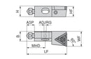 Ceratizit SHORT CLAMP HOLDER UKS8-804-90L CoreLine Clamping 90° TO.X 6283721090 (0756300)