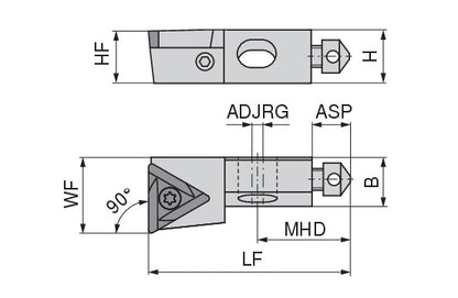 Ceratizit SHORT CLAMP HOLDER UKS6-803-90R CoreLine Clamping 90° TO.X 6283710990 (0756306)