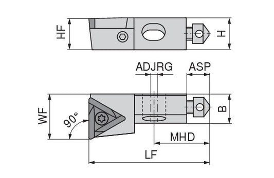 Ceratizit SHORT CLAMP HOLDER UKS6-803-90R CoreLine Clamping 90° TO.X 6283710990 (0756306) [SKU:6283710990]