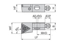 Ceratizit SHORT CLAMP HOLDER UKS20-806-90R CoreLine Clamping 90° TO.X 6283711490 (0756309)