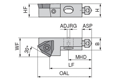 Ceratizit SHORT CLAMP HOLDER UKS10-801-I-30°-R38 CoreLine Clamping WO.X 6283910630 (0756350)
