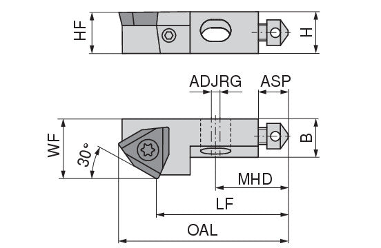 Ceratizit SHORT CLAMP HOLDER UKS10-801-I-30°-R38 KOMET MicroKom Short Clamping Holder WO.X 6283910630 (0756350)