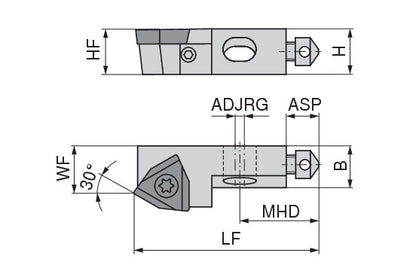 Ceratizit SHORT CLAMP HOLDER UKS8-802-30R38 CoreLine Clamping 30° WO.X 6283910530 (0756349)