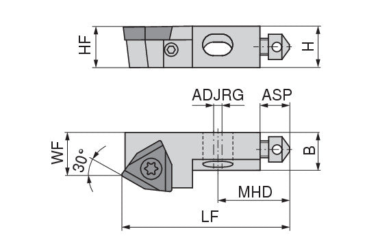 Ceratizit SHORT CLAMP HOLDER UKS8-802-30R38 KOMET MicroKom Short Clamping Holder 30° WO.X 6283910530 (0756349)