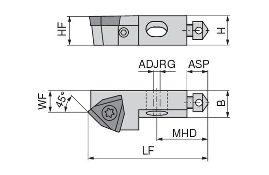 Ceratizit SHORT CLAMP HOLDER UKS8-802-II-45R38 CoreLine Clamping 45° WO.X 6283910546 (0756347) [SKU:6283910546]