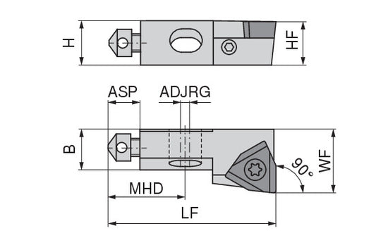Ceratizit SHORT CLAMP HOLDER UKS10-801-90L38 CoreLine Clamping 90° WO.X 6283920690 (0756331) [SKU:6283920690]