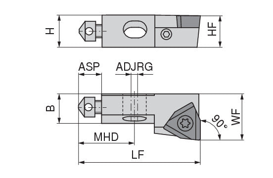 Ceratizit SHORT CLAMP HOLDER UKS10-801-90L38 KOMET MicroKom Short Clamping Holder 90° WO.X 6283920690 (0756331)